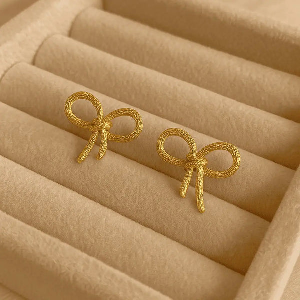 Golden Bow Bliss Earrings