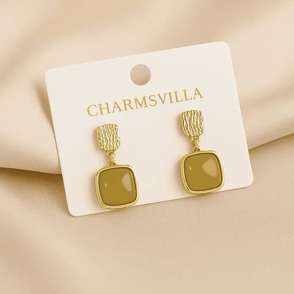Olive Luxe Drop Earrings