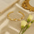 Golden Wave Pearl Cuff Bracelet