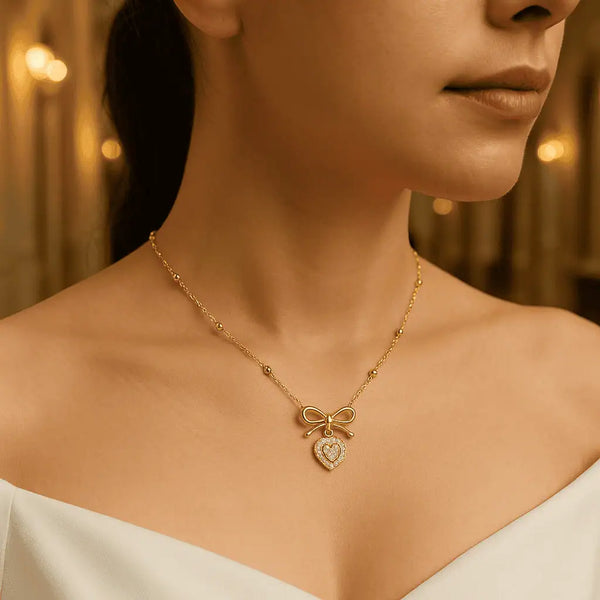 Sweetheart Bow Necklace – Anti Tarnish