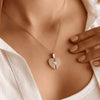 Golden Angel Heart Pendant Necklace