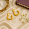 Golden Wave Hoops - Anti Tarnish Earrings