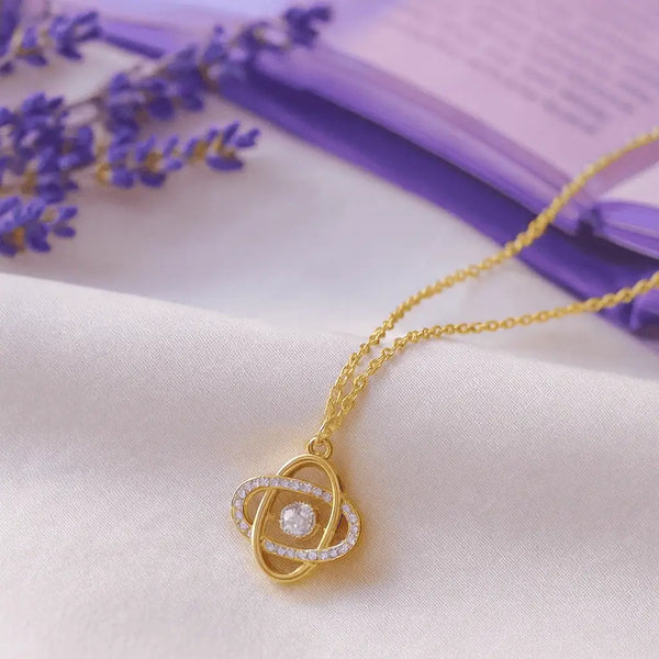 Celestial Orbit Crystal Pendant Necklace