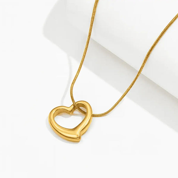 Open-Heart Pendant Necklace