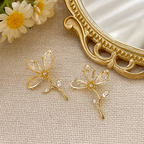 Crystal Petals Bloom Earrings