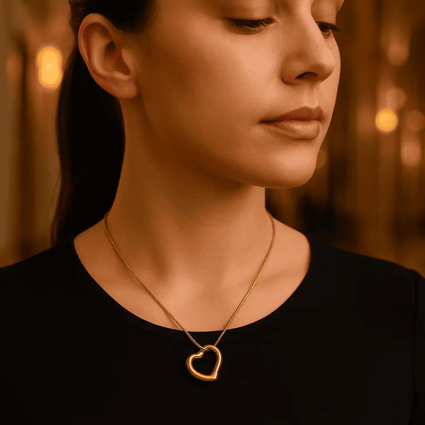 Open-Heart Pendant Necklace