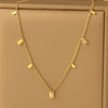 Golden Allure: Square Charm Necklace