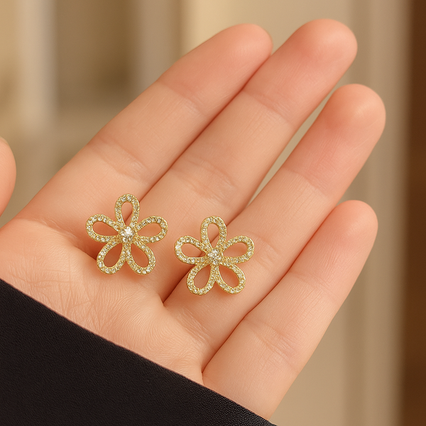 Glitter Bloom Studs Earrings