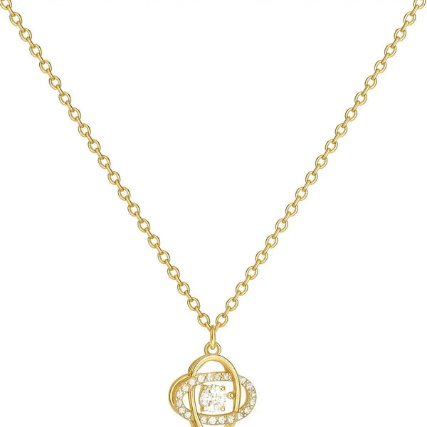 Celestial Orbit Crystal Pendant Necklace