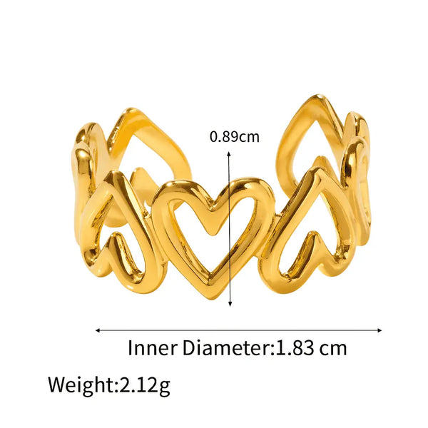 Golden Heart Loop Ring – Minimal & Elegant Love Band