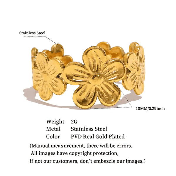 Golden Flower Bunch Ring – Delicate Bloom for Everyday Elegance