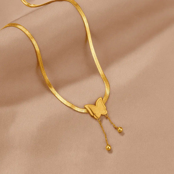 Butterfly Snake Chain Necklace -Waterproof and Anti-Tarnish