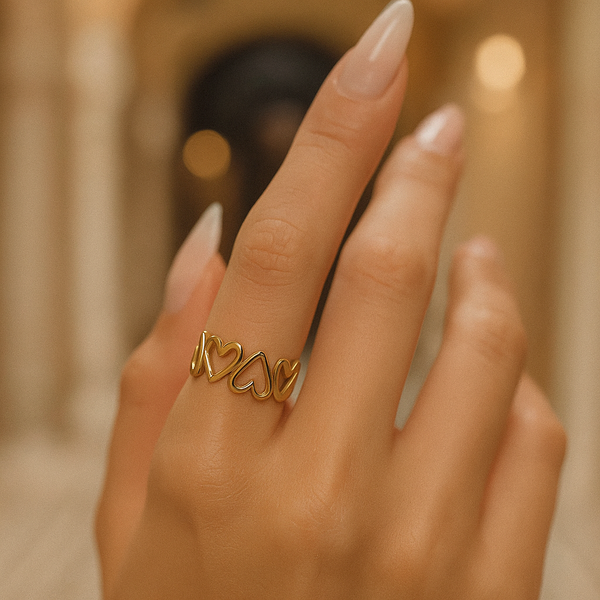Golden Heart Loop Ring – Minimal & Elegant Love Band