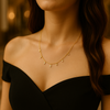 Golden Allure: Square Charm Necklace