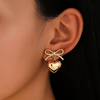 Bow & Heart Charm - Anti Tarnish Earrings