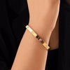 Golden Screw-Detail Crystal Bangle