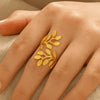 Golden Leaf Vine Adjustable Ring