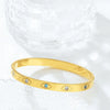 Golden Evil Eye Studded Bangle Bracelet