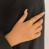 Golden Leaf Vine Adjustable Ring