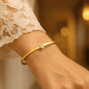 Heartstone Minimal Gold Kada Bracelet