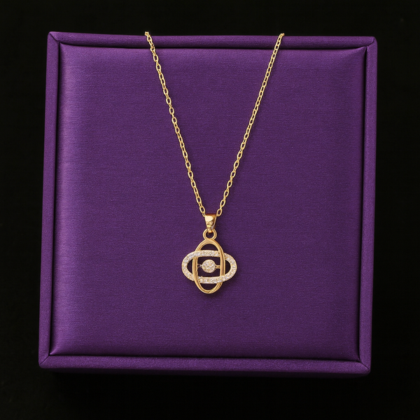 Celestial Orbit Crystal Pendant Necklace