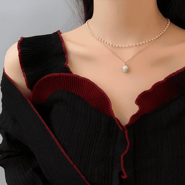 Golden Grace Pearl Layered Necklace