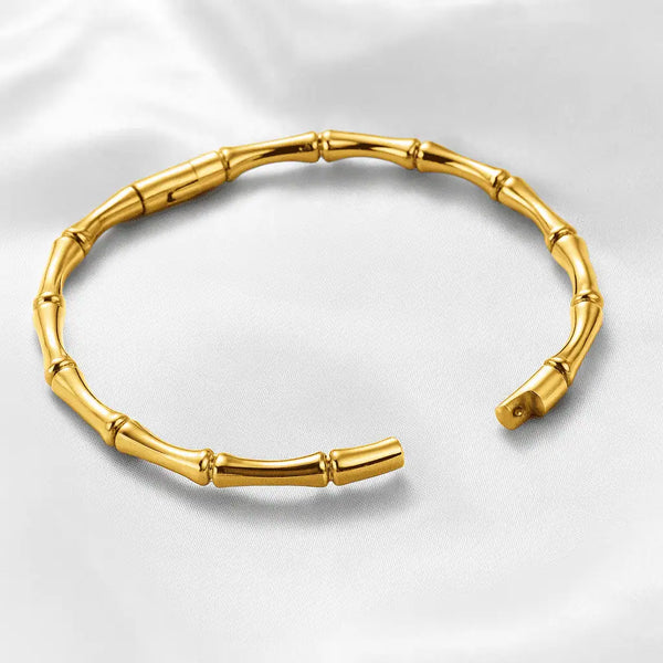 Golden Bamboo Textured Bangle