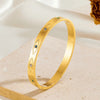 Golden Evil Eye Studded Bangle Bracelet