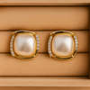 Pearl & Diamond Stud Earrings