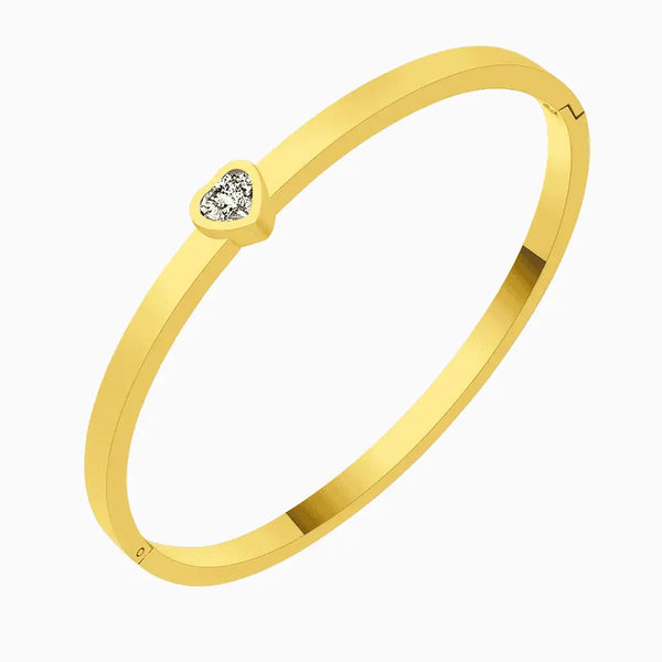 Heartstone Minimal Gold Kada Bracelet