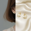 Pearl Flutter Halo Stud Earrings