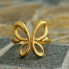 Golden Butterfly Adjustable Ring