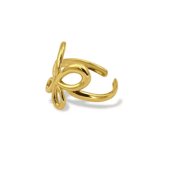 Golden Butterfly Adjustable Ring