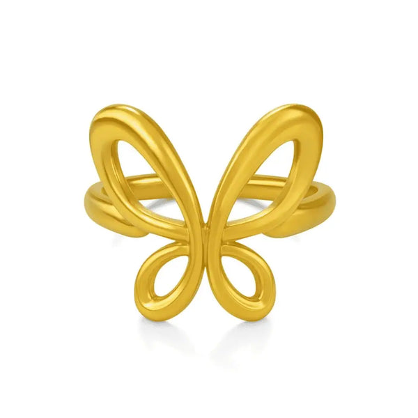 Golden Butterfly Adjustable Ring